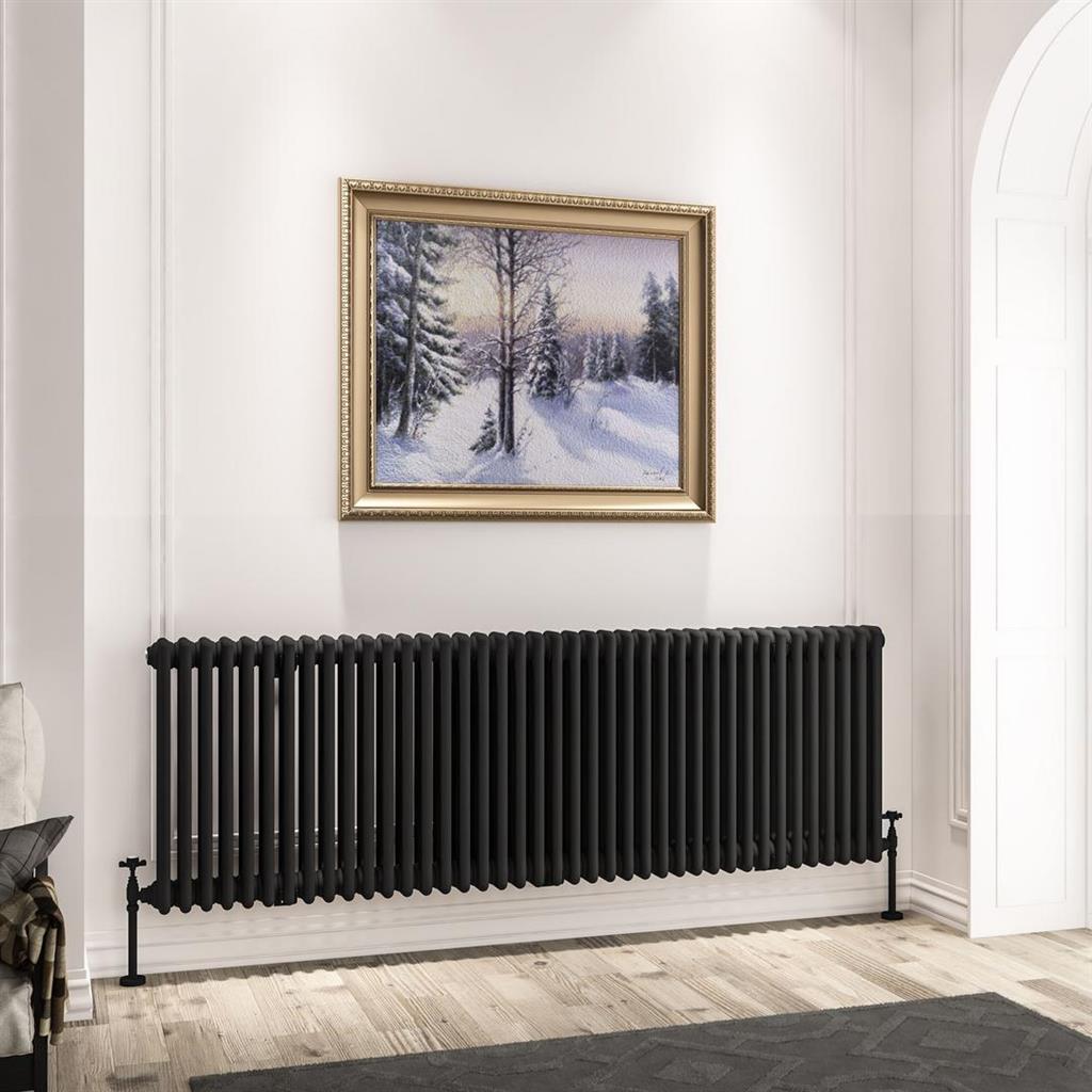 Imperia 3 Column Radiator 600 x 1820mm Matt Black