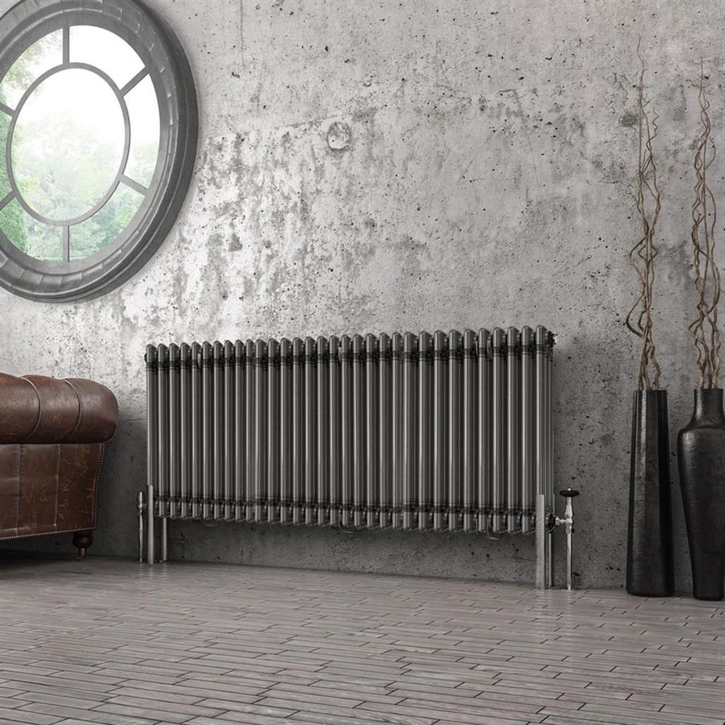 Imperia 3 Column Radiator 600 x 1460mm Bare Metal