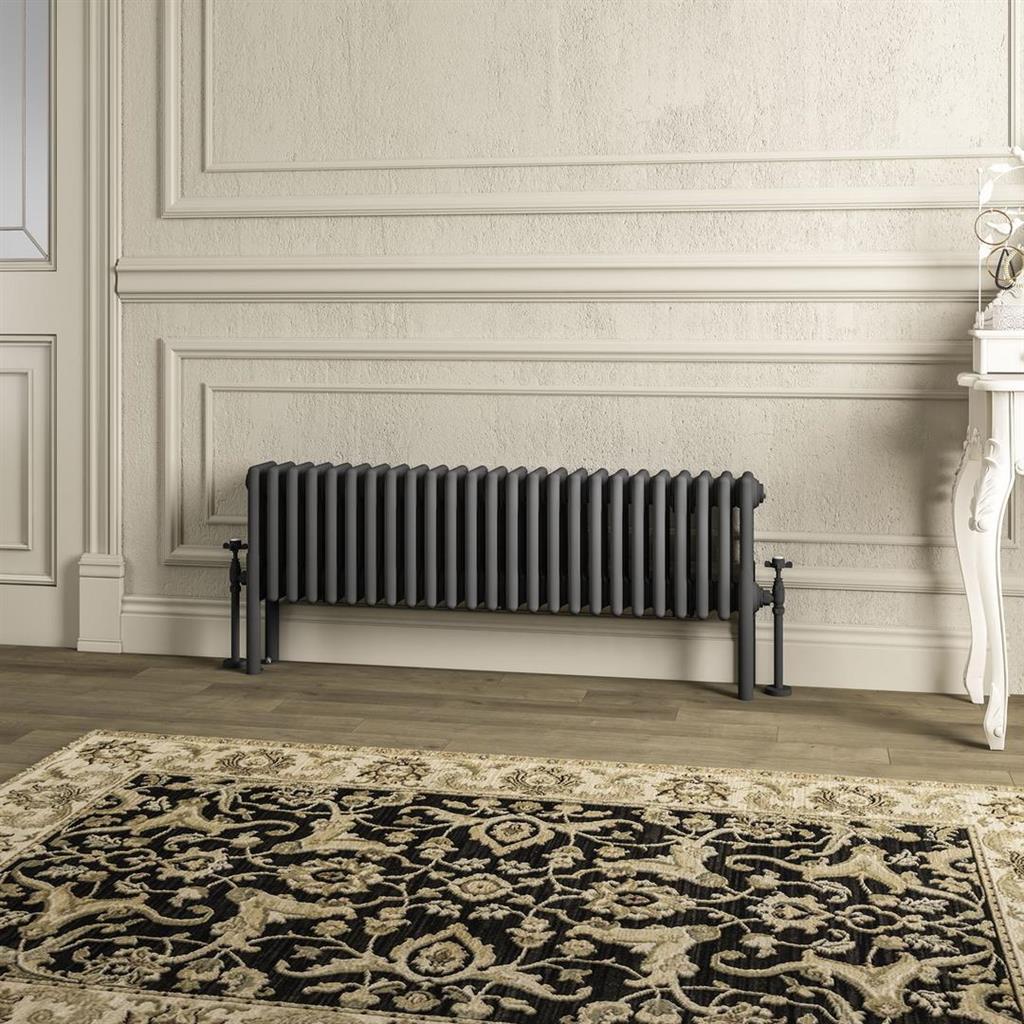 Imperia 4 Column Radiator 300 x 1145mm Matt Anthracite