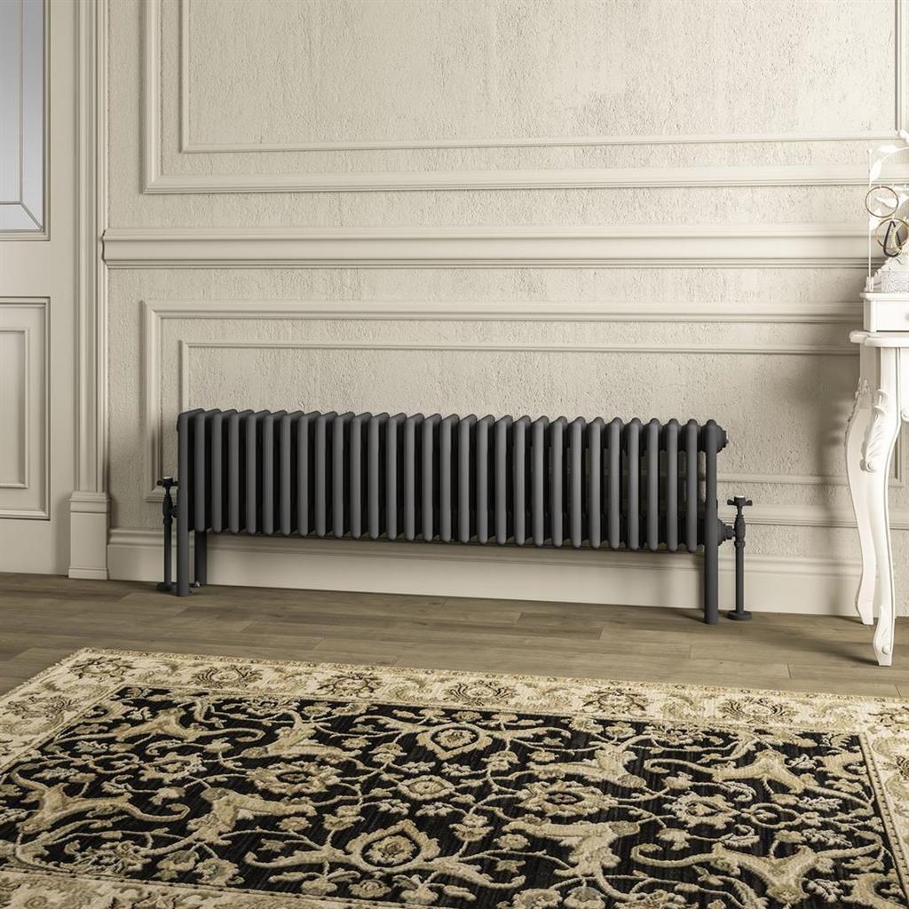 Imperia 4 Column Radiator 300 x 1370mm Matt Anthracite