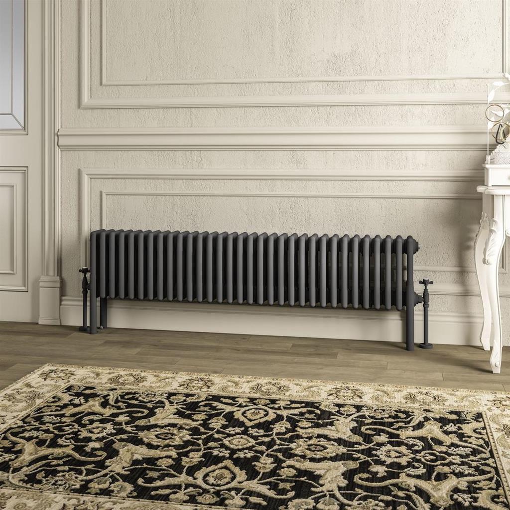 Imperia 4 Column Radiator 300 x 1460mm Matt Anthracite