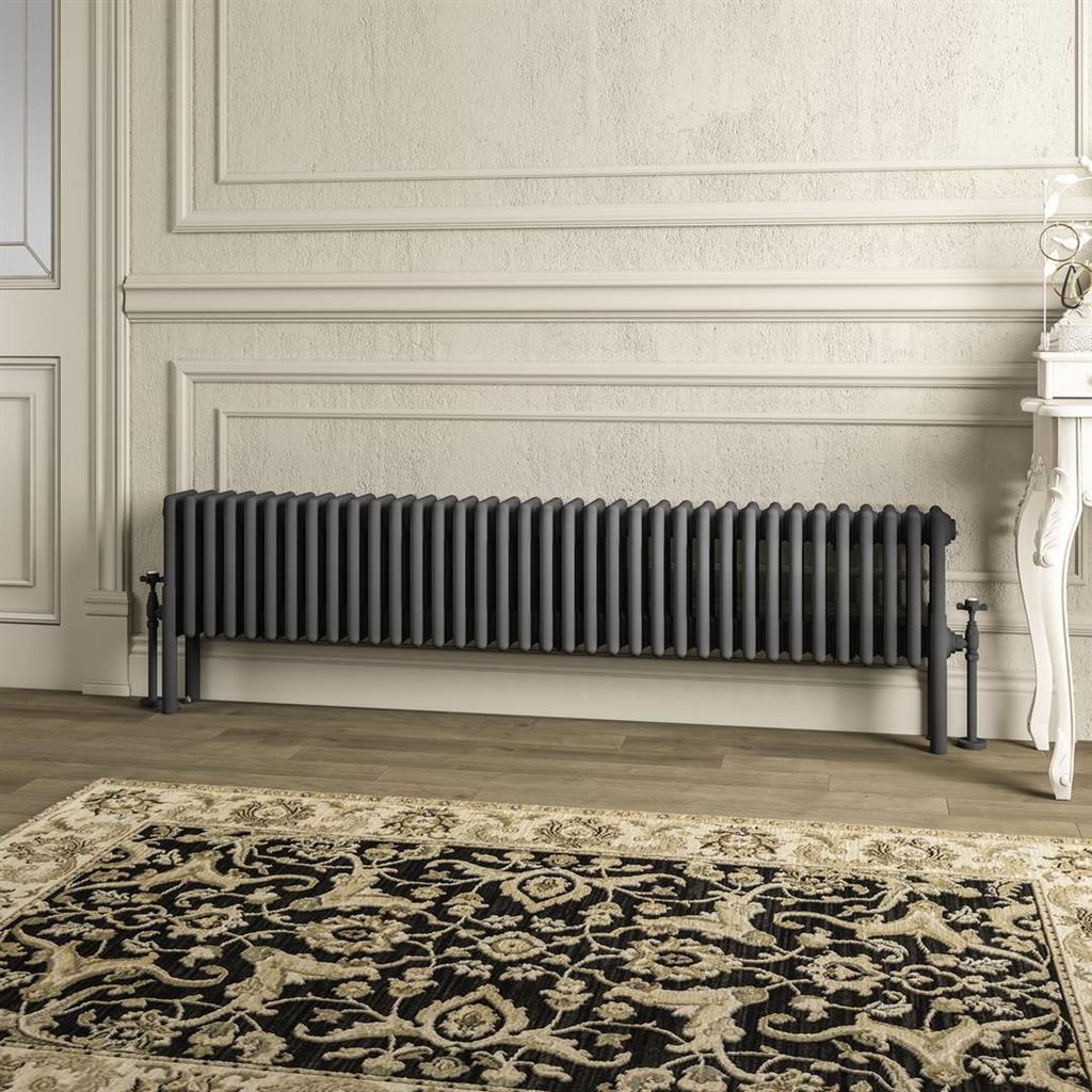 Imperia 4 Column Radiator 300 x 1640mm Matt Anthracite