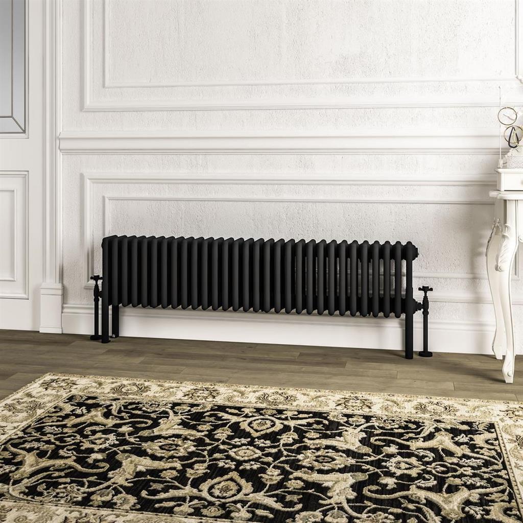 Imperia 4 Column Radiator 300 x 1370mm Matt Black