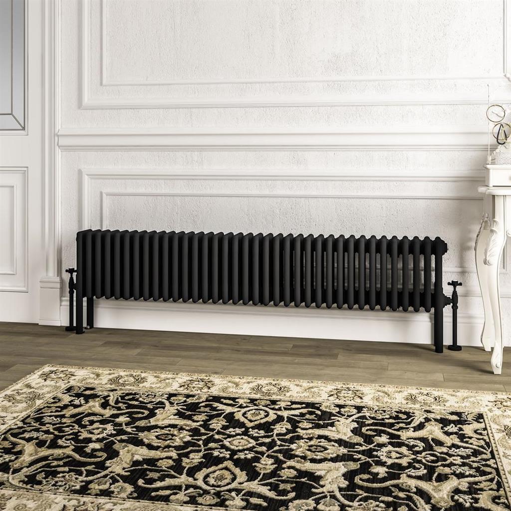Imperia 4 Column Radiator 300 x 1640mm Matt Black