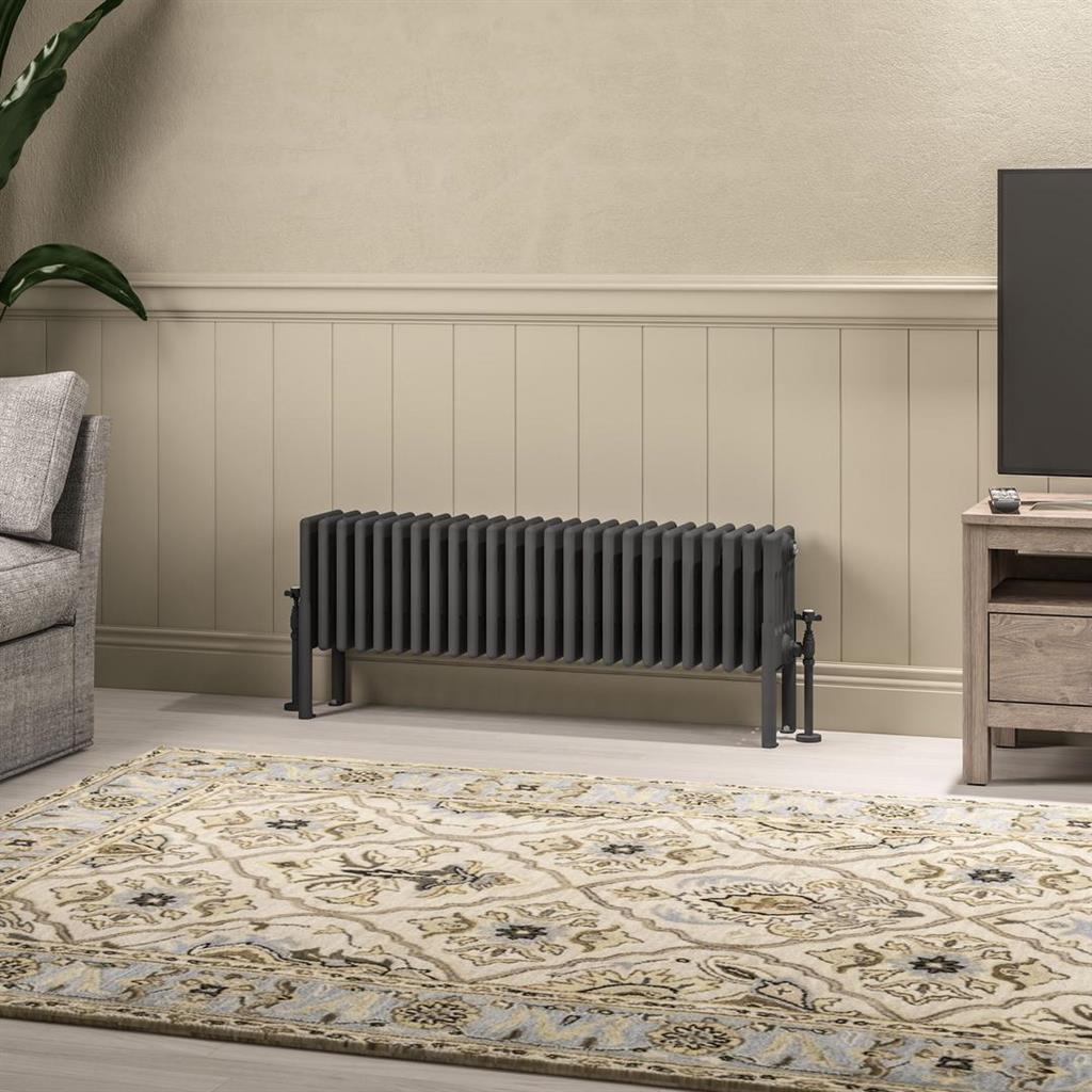 Imperia 6 Column Radiator 300 x 1145mm Matt Anthracite