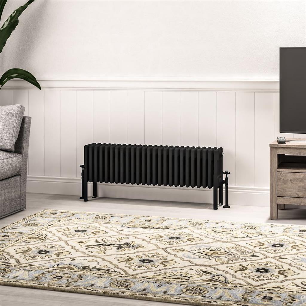 Imperia 6 Column Radiator 300 x 1145mm Matt Black