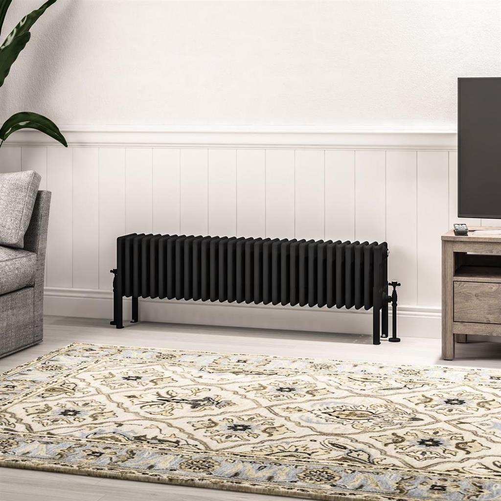 Imperia 6 Column Radiator 300 x 1370mm Matt Black