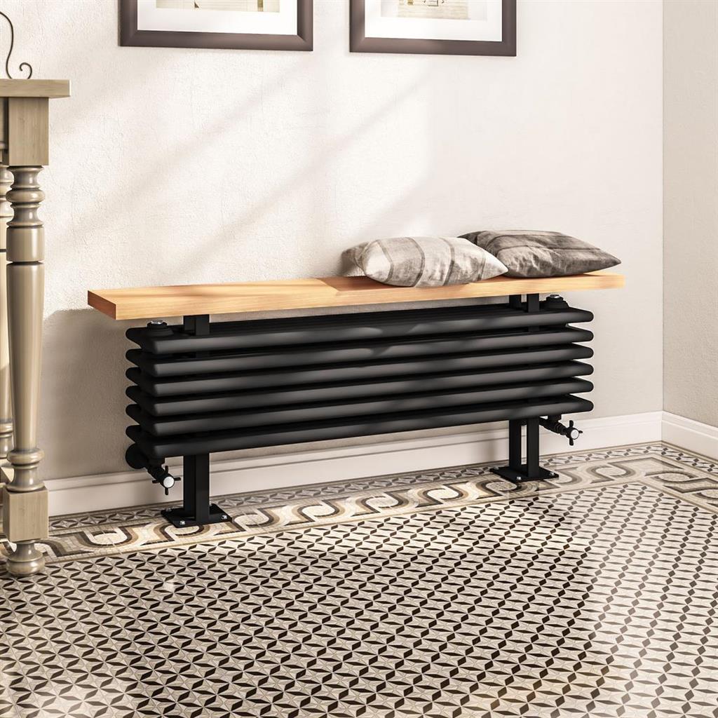 Imperia 6 Column Bench Radiator 480 x 1200mm Matt Black