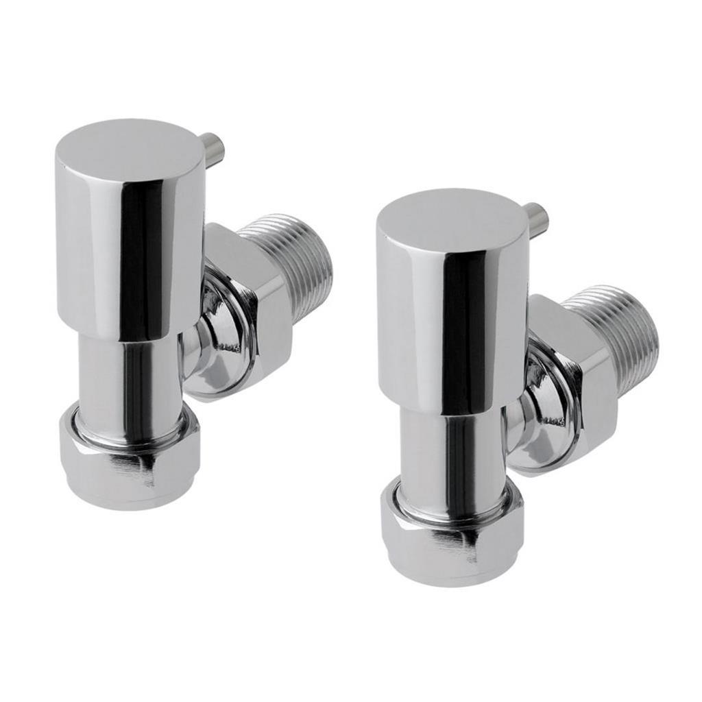 Minimalist Radiator Valves Angled (pair) Chrome