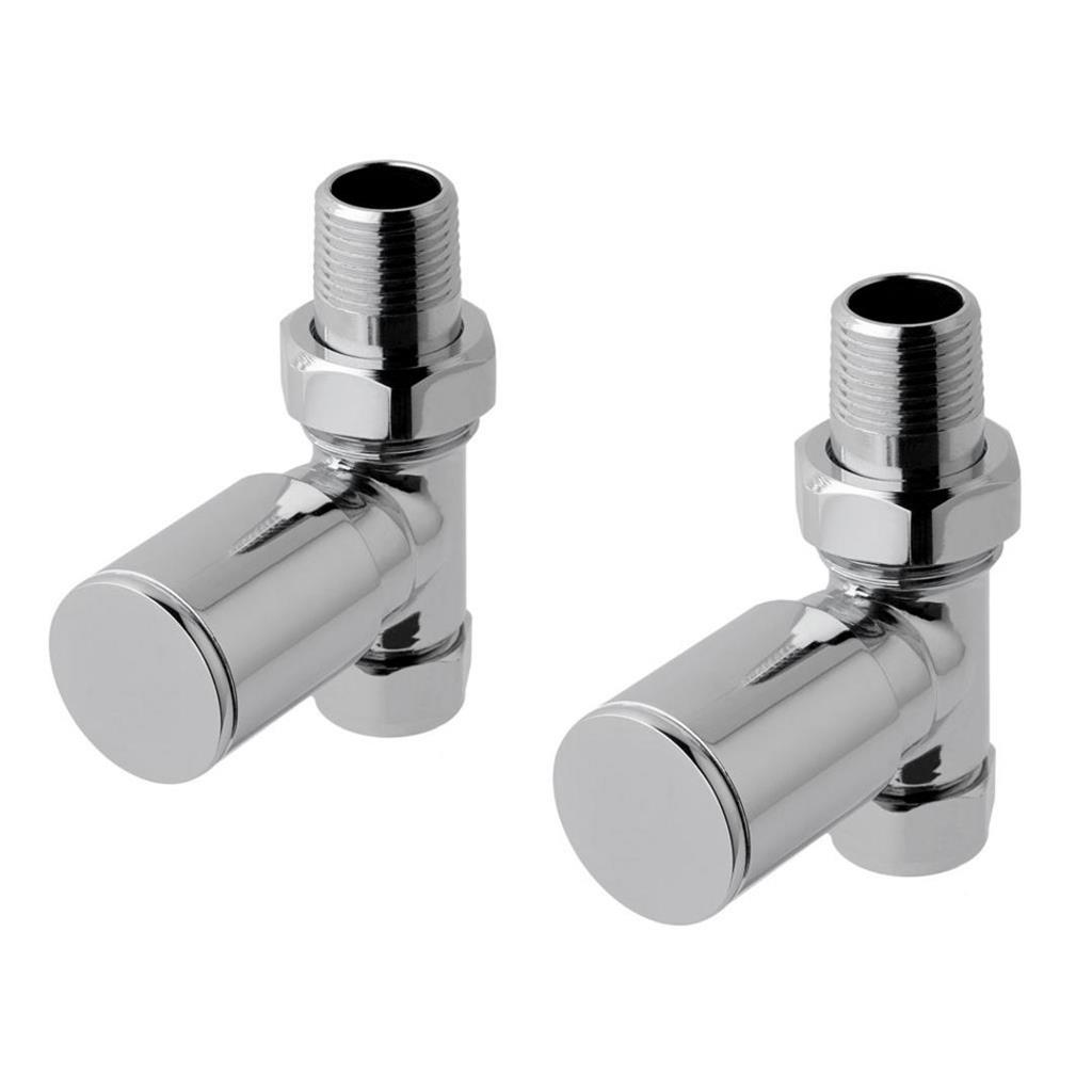 Straight Radiator Valve (pair) Chrome