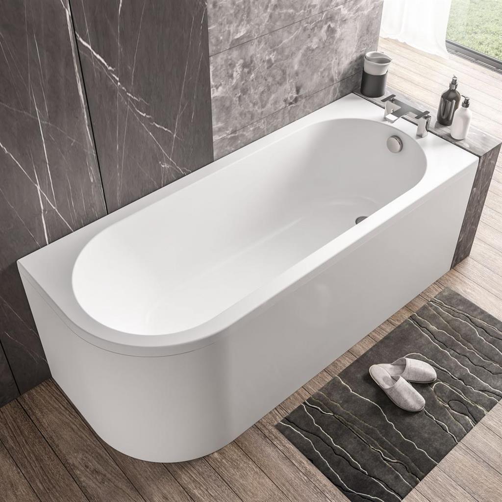 Biscay Single Ended (SE) Right handed (RH) 1800 x 750 x 440mm 5mm Bath - White