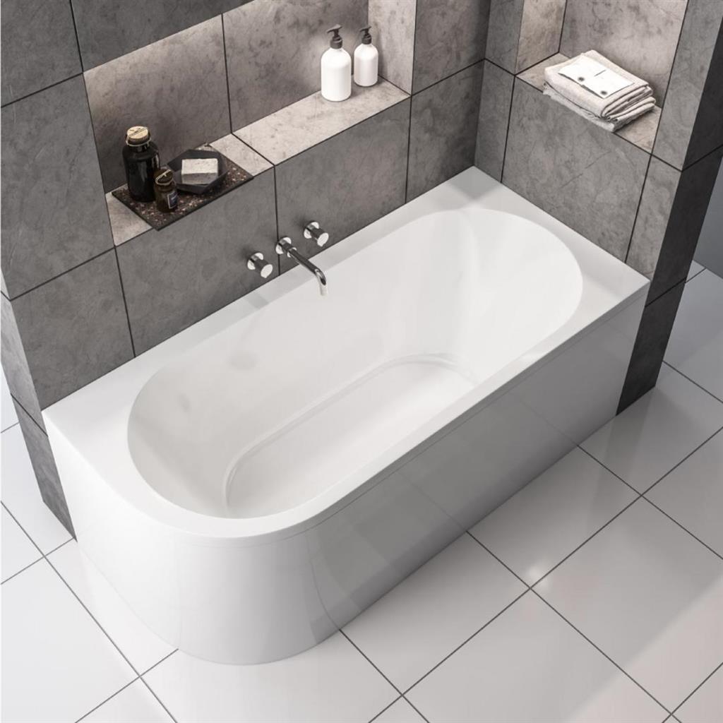 Biscay Double Ended (DE) 1600 x 725 x 440mm RH Beauforte Bath - White