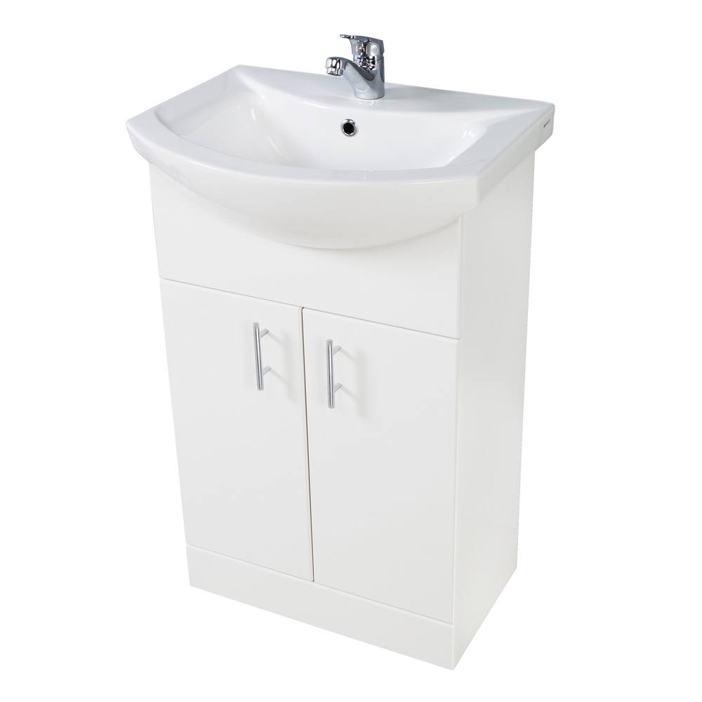 Loval 650mm Freestanding Vanity Unit & Basin - Gloss White