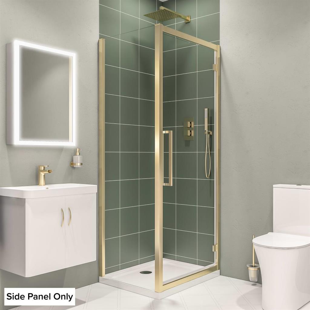Corniche 2000/Vantage 2000 8mm 2000mm x 900mm Side Panel - Brushed Brass
