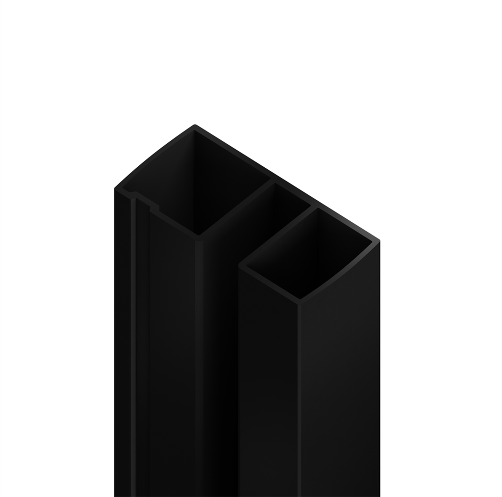 8mm Corniche sliders extension profile 1 piece Matt Black