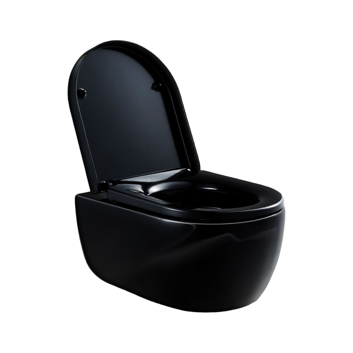 rimless Wall Hung WC - NANO protection - NT2039 - black - with Soft Close Seat included