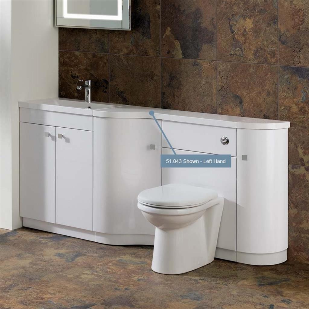 Oslo Curved Plain Long Top Right Hand (RH) - White