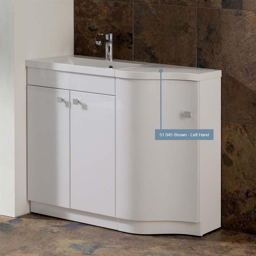 Oslo Curved Plain Single Top Right Hand (RH) - White