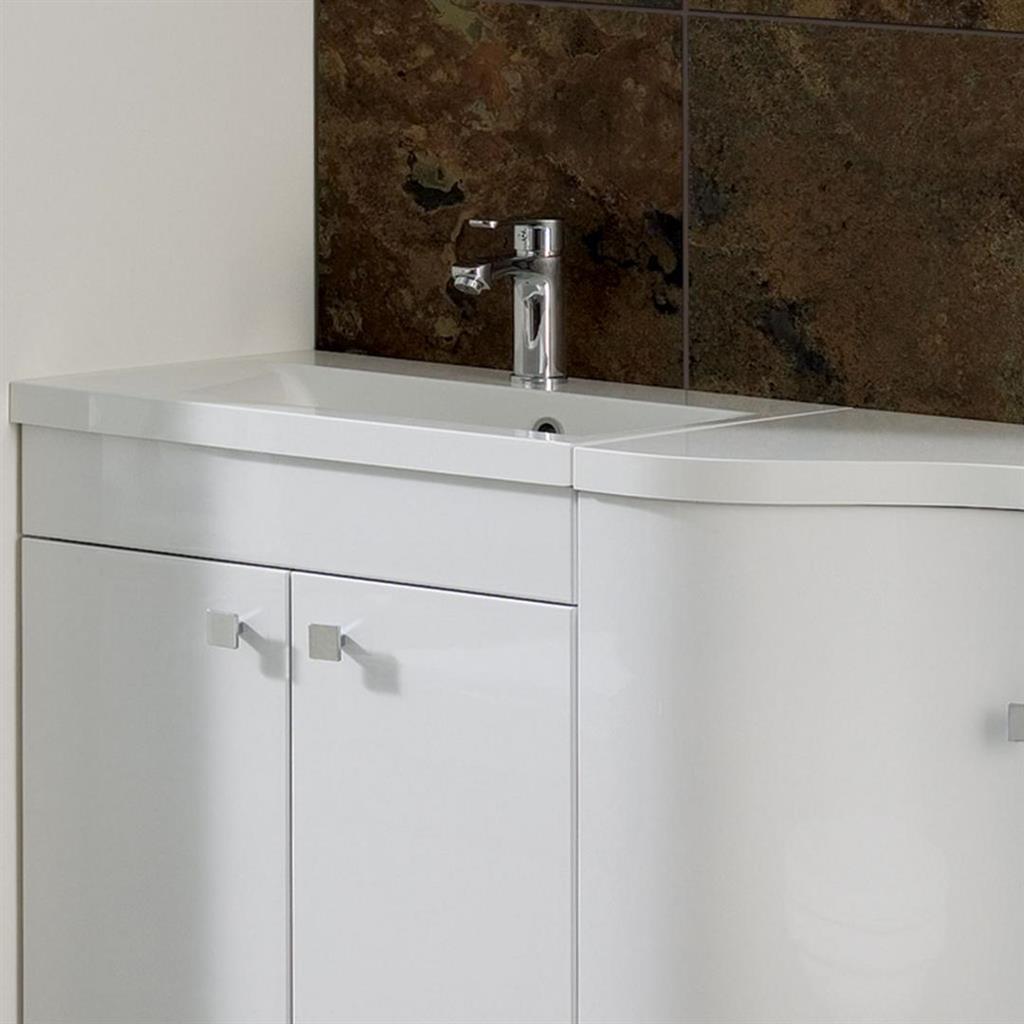 Oslo 58cm x 40cm 1 Tap Hole Cast Marble Combination Unit Basin Top - White
