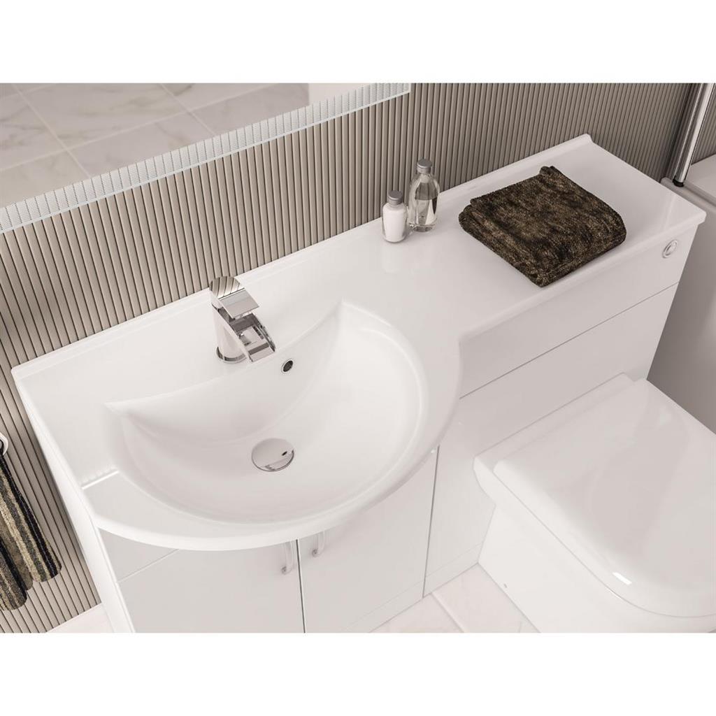 Lyegrove Left hand (LH) 120 Cast Basin Top - White