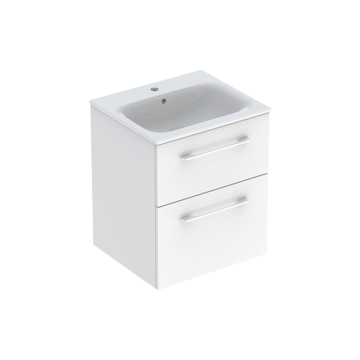 Selnova Square vanity basin with cabinet, two drawers 550mm - White
