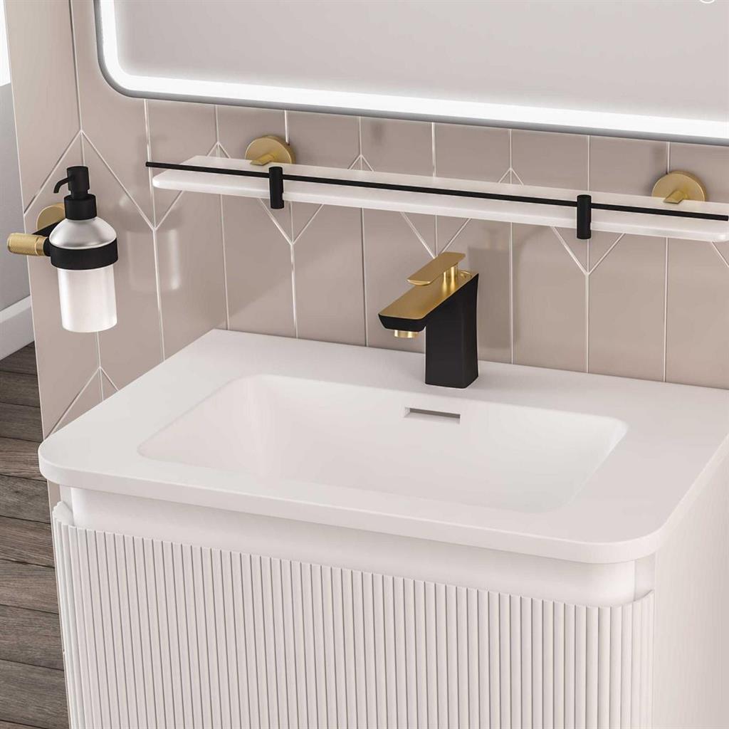 Catania Soap Dispenser Matt Black/Brushed Brass