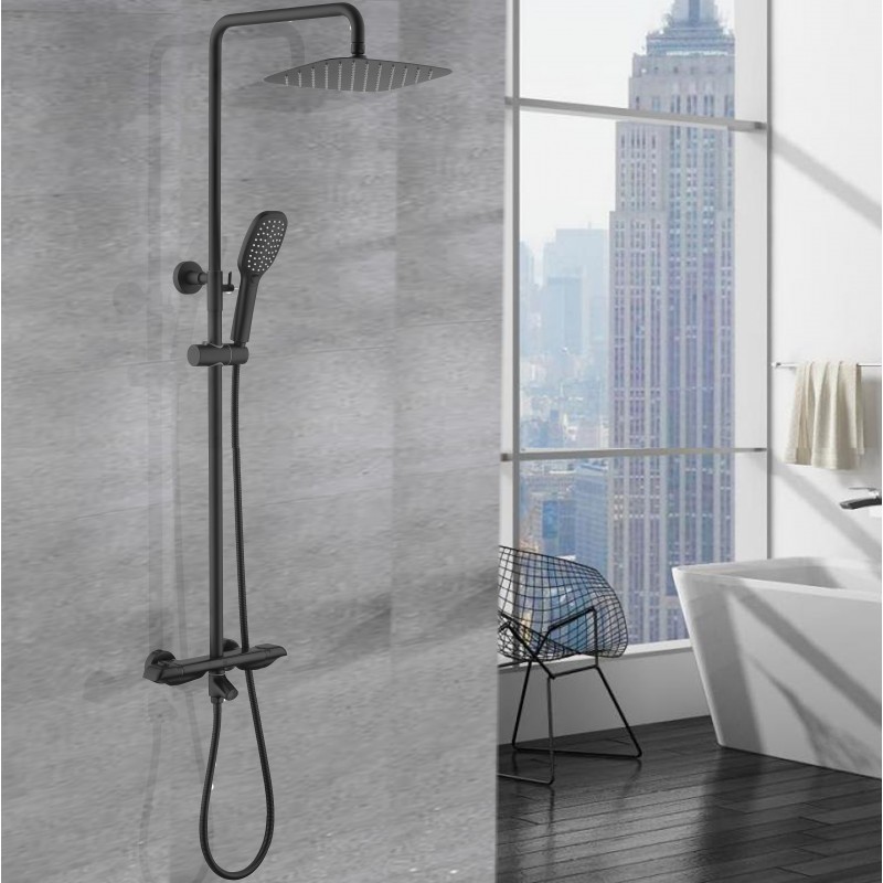 Oval exposed Thermostatic shower (3 option) with Rigid Riser Rail kit, Over head (OETS16-B)