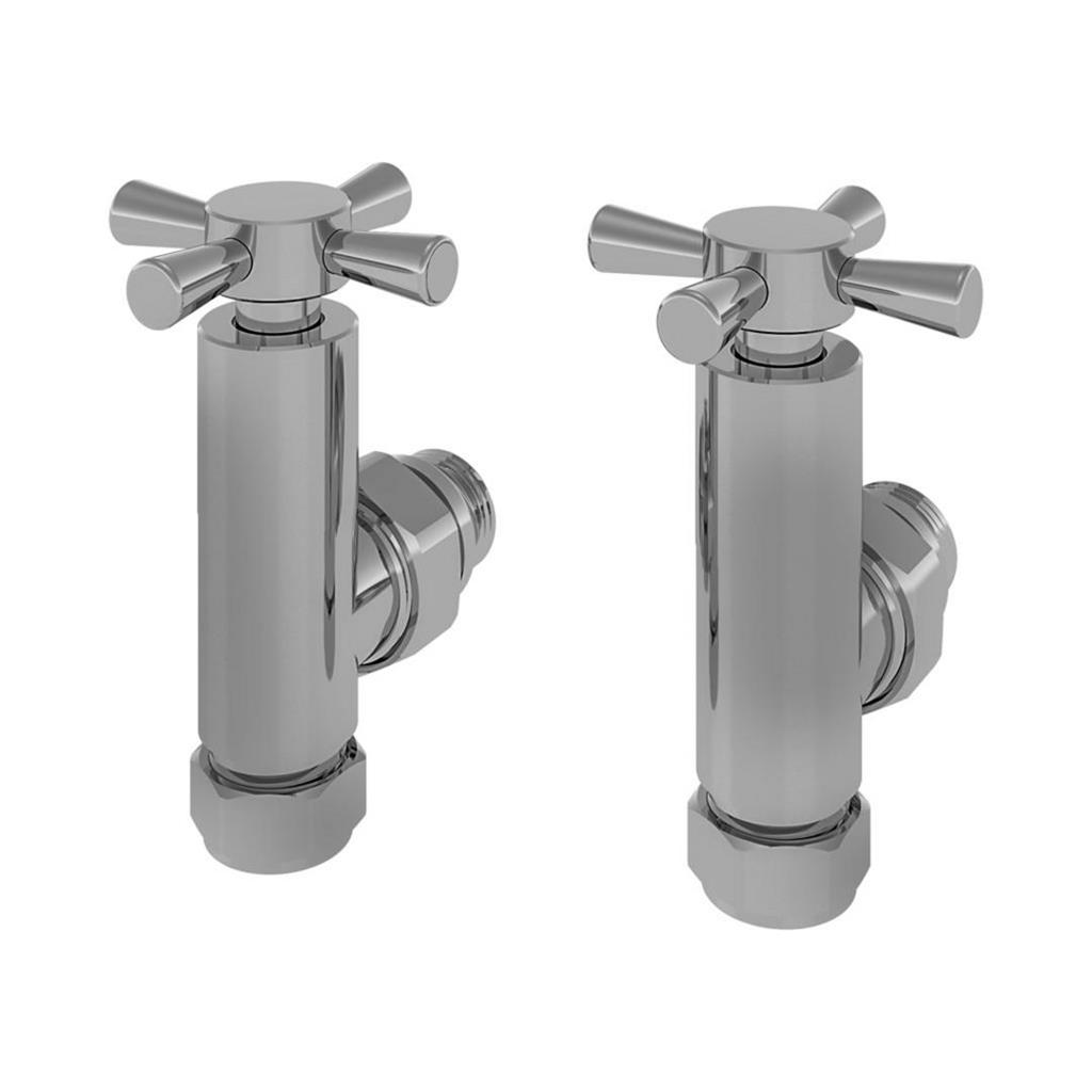 Angled Crosshead Radiator Valve (pair) Chrome