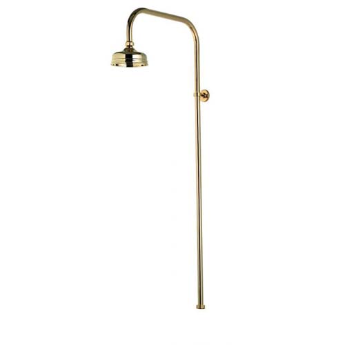 Aqualisa-Aquatique Thermo Exposed 5" Drencher head & riser rail/arm - Gold