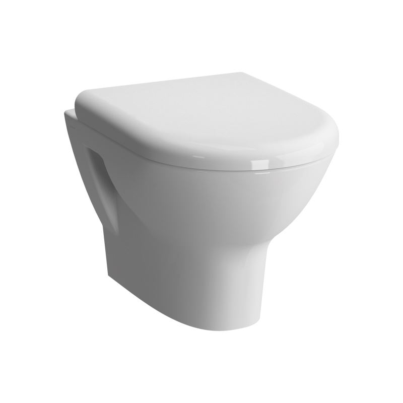 Zentrum Wall-Hung WC Pan & Seat 51cm, White
