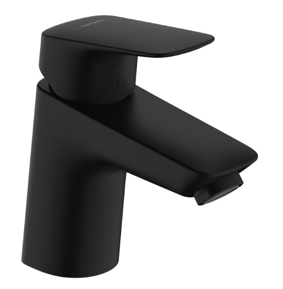 Logis Single lever basin mixer 70 with metal pop-up waste - Matt Black