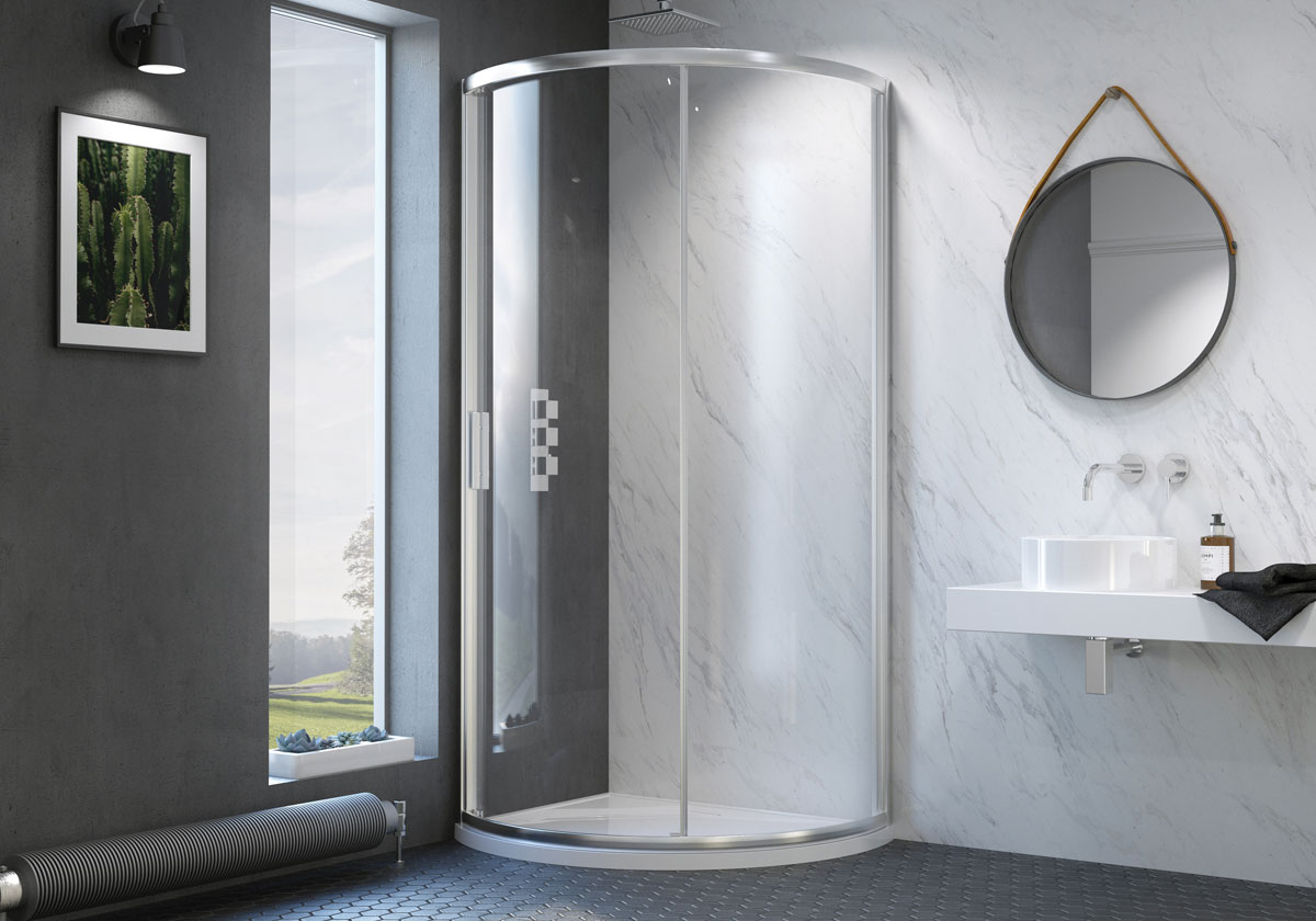 810mm x 1000mm Offset Curved Enclosure