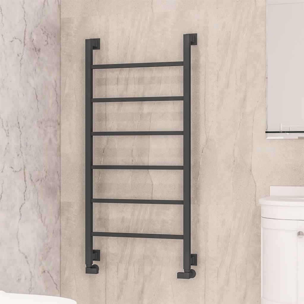 Loxley 1200 x 600mm. Towel Rail Matt Anthracite