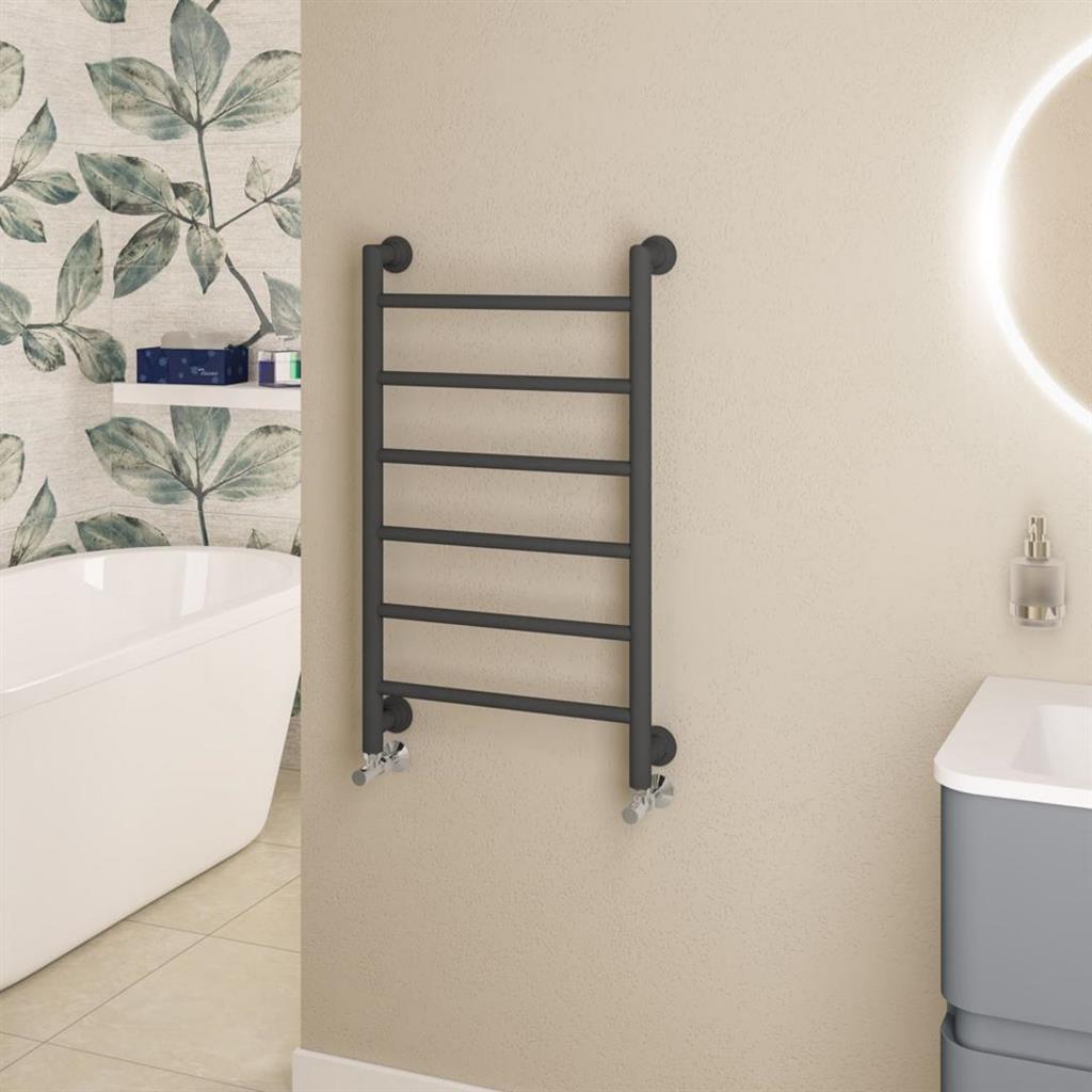 Eshton 800 x 500mm. Towel Rail Matt Anthracite
