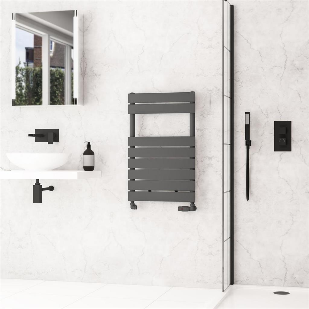 Addington II Towel Rail 790 x 500 Type10 Matt Anthracite