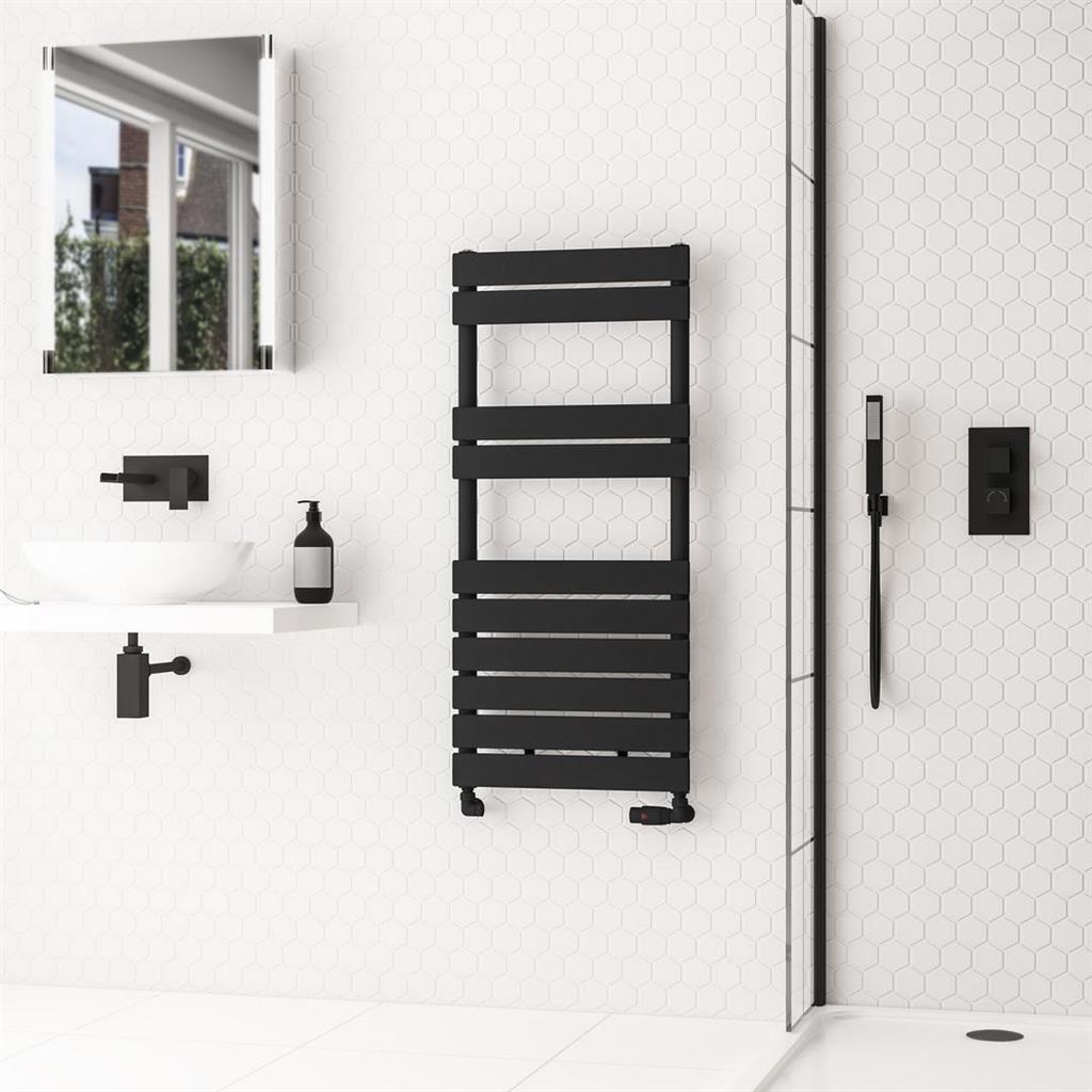 Addington II Towel Rail 1110 x 500 Type10 Matt Black