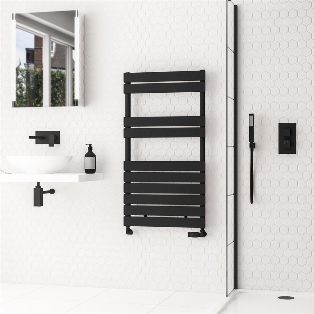 Addington II Towel Rail 1110 x 600 Type10 Matt Black
