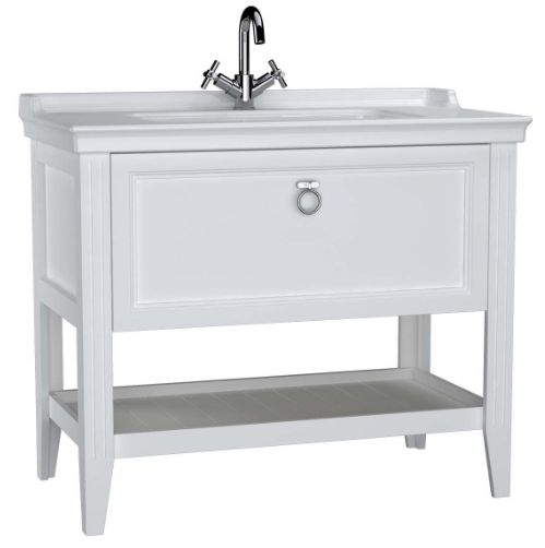 Vitra - VitrA Valarte Washbasin Unit; 100 cm; with drawer 1 tap hole; Matte White