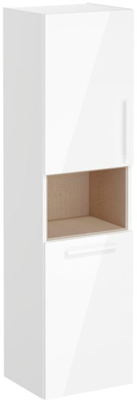 Vitra Root Flat Short unit with laundry basket, 40cm, LHH High Gloss White