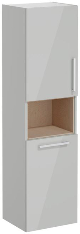 Vitra Root Flat Short unit with laundry basket, 40cm, LHH High Gloss Pearl Grey
