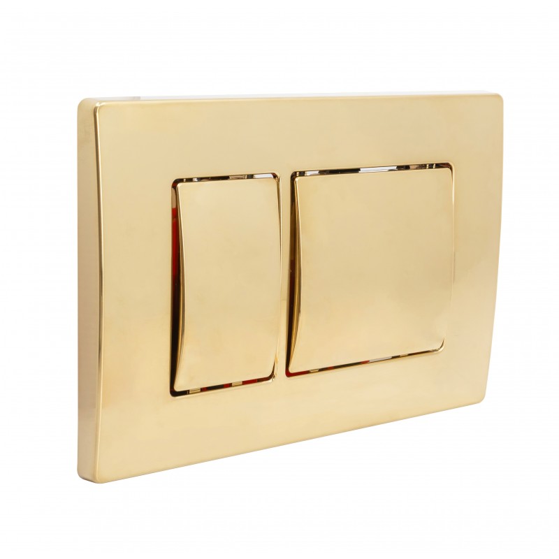 Euro key dual flush plate - Brush Gold Only compatible with WHF1000 and WHF2000 (FP43-BG120)