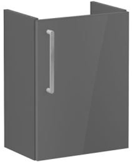 Vitra Root Flat Washbasin Unit, compact, 45cm, RHH High Gloss Anthracite