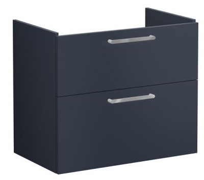 Root Flat Washbasin Unit 80cm, Matt Dark Blue, with two drawers