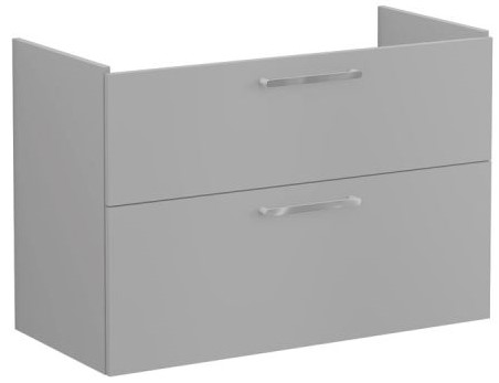 Root Flat Washbasin Unit 100cm, Matt Rock Grey, with two drawers