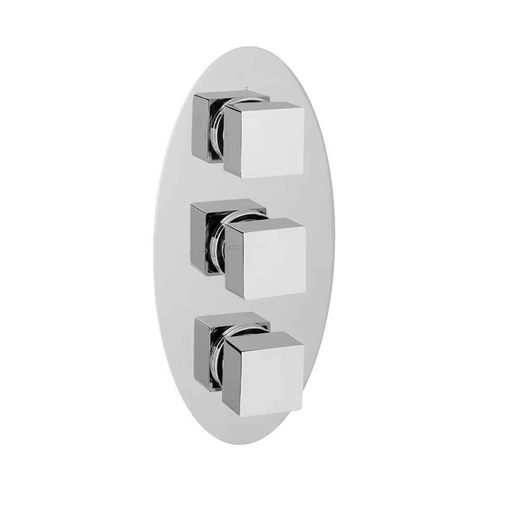 (Single) Square Thermostatic Valve Handle for Valve Plate - Chrome