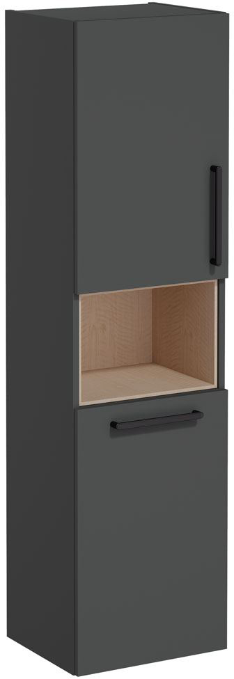 Vitra Root Flat Short unit with laundry basket, 40cm, LHH Matt Storm Grey