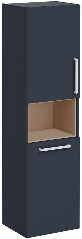 Vitra Root Flat Short unit with laundry basket, 40cm, LHH Matt Dark Blue