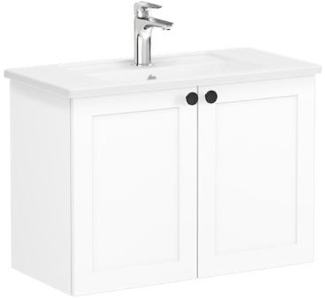 Vitra Root Classic Washbasin Unit 2 doors, compact, 80cm Matt White