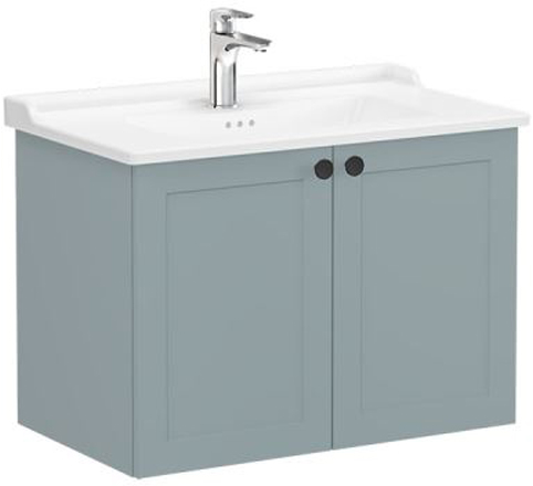 Vitra Root Classic Washbasin Unit 80cm 2 Doorss Matt Fjord Green