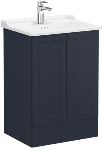 Vitra Root Classic Washbasin Unit & Basin 60cm Matt Dark Blue
